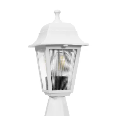 LEDTM® SOLME 203-0220 Vintage Επιδαπέδιο Φωτιστικό Φαναράκι Μονόφωτο 1 x E27 IP44 Λευκό & Διάφανο Πλαστικό - Μ22 x Π22 x Υ40cm - Image 6