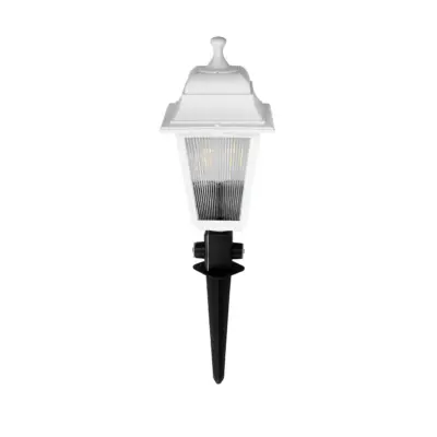 LEDTM® SOLME 203-0223 Vintage Καρφωτό Φωτιστικό Φαναράκι Μονόφωτο 1 x E27 IP44 Λευκό & Διάφανο Πλαστικό - Μ22 x Π22 x Υ35cm