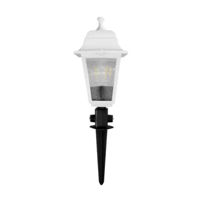 LEDTM® SOLME 203-0223 Vintage Καρφωτό Φωτιστικό Φαναράκι Μονόφωτο 1 x E27 IP44 Λευκό & Διάφανο Πλαστικό - Μ22 x Π22 x Υ35cm - Image 4