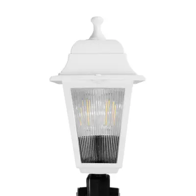 LEDTM® SOLME 203-0223 Vintage Καρφωτό Φωτιστικό Φαναράκι Μονόφωτο 1 x E27 IP44 Λευκό & Διάφανο Πλαστικό - Μ22 x Π22 x Υ35cm - Image 6