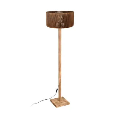 LEDTM® HOLZ 203-0252 Μοντέρνο Επιδαπέδιο Φωτιστικό Μονόφωτο 1 x E27 IP20 Μπέζ Ξύλο - Μ30 x Π30 x Y140cm