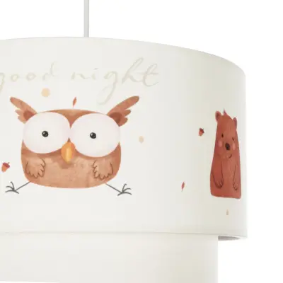 LEDTM® OWL 204-0001 Παιδικό Κρεμαστό Φωτιστικό Φιγούρα Μονόφωτο 1 x E27 IP20 Πολύχρωμο Ύφασμα - Μ30 x Π30 x Υ24cm - Image 8
