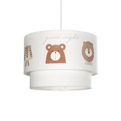 LEDTM® BEAR 204-0003 Παιδικό Κρεμαστό Φωτιστικό Φιγούρα Μονόφωτο 1 x E27 IP20 Πολύχρωμο Ύφασμα - Μ30 x Π30 x Υ24cm