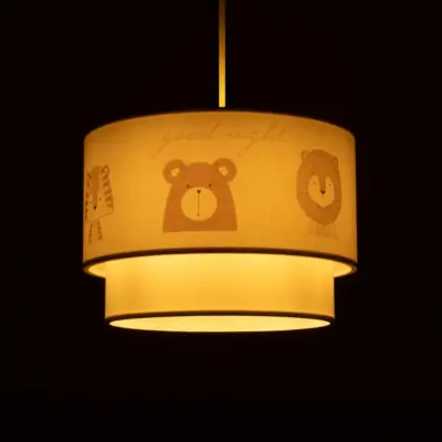 LEDTM® BEAR 204-0003 Παιδικό Κρεμαστό Φωτιστικό Φιγούρα Μονόφωτο 1 x E27 IP20 Πολύχρωμο Ύφασμα - Μ30 x Π30 x Υ24cm - Image 3