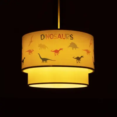 LEDTM® DINO 204-0006 Παιδικό Κρεμαστό Φωτιστικό Φιγούρα Μονόφωτο 1 x E27 IP20 Πολύχρωμο Ύφασμα - Μ30 x Π30 x Υ24cm - Image 3