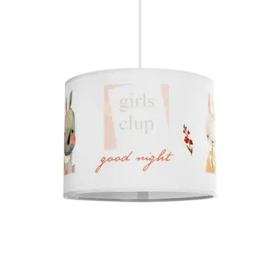 LEDTM® GIRLSCLUB 204-0010 Παιδικό Κρεμαστό Φωτιστικό Φιγούρα Μονόφωτο 1 x E27 IP20 Λευκό Ύφασμα - Μ28 x Π28 x Υ24cm