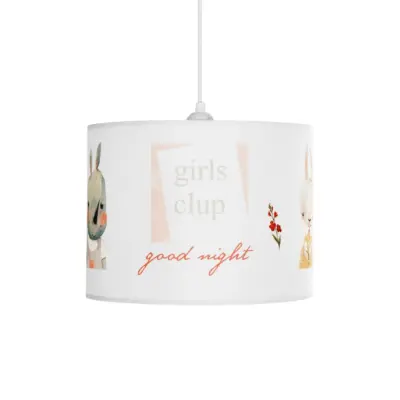LEDTM® GIRLSCLUB 204-0010 Παιδικό Κρεμαστό Φωτιστικό Φιγούρα Μονόφωτο 1 x E27 IP20 Λευκό Ύφασμα - Μ28 x Π28 x Υ24cm - Image 5