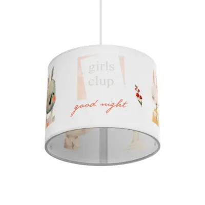 LEDTM® GIRLSCLUB 204-0010 Παιδικό Κρεμαστό Φωτιστικό Φιγούρα Μονόφωτο 1 x E27 IP20 Λευκό Ύφασμα - Μ28 x Π28 x Υ24cm - Image 6