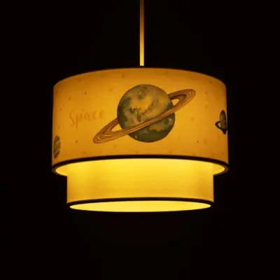 LEDTM® SATURN 204-0012 Παιδικό Κρεμαστό Φωτιστικό Φιγούρα Μονόφωτο 1 x E27 IP20 Πολύχρωμο Ύφασμα - Μ30 x Π30 x Υ24cm - Image 3