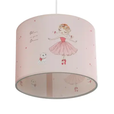 LEDTM® BALLERINA 204-0015 Παιδικό Κρεμαστό Φωτιστικό Φιγούρα Μονόφωτο 1 x E27 IP20 Ροζ Ύφασμα - Μ28 x Π28 x Υ24cm - Image 6