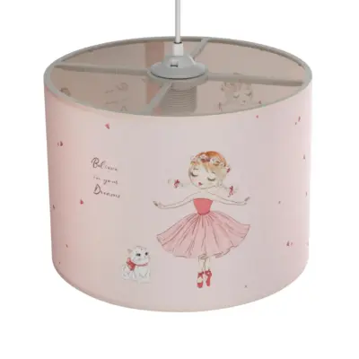 LEDTM® BALLERINA 204-0015 Παιδικό Κρεμαστό Φωτιστικό Φιγούρα Μονόφωτο 1 x E27 IP20 Ροζ Ύφασμα - Μ28 x Π28 x Υ24cm - Image 7