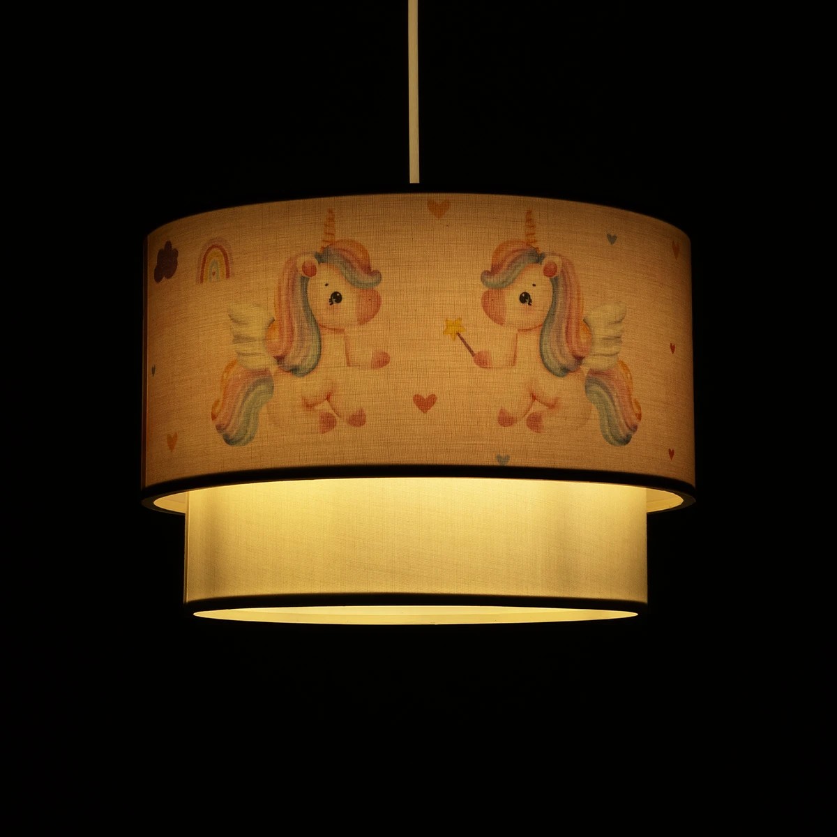 LEDTM® PONY 204-0016 Παιδικό Κρεμαστό Φωτιστικό Οροφής με Ντουί 1 x E27 AC 220-240V IP20 - Ροζ - Μ30 x Π30 x Υ24cm - Image 3