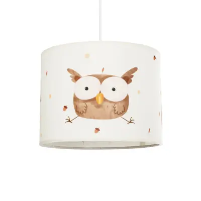 LEDTM® OWL 204-0017 Παιδικό Κρεμαστό Φωτιστικό Φιγούρα Μονόφωτο 1 x E27 IP20 Λευκό Ύφασμα - Μ28 x Π28 x Υ24cm
