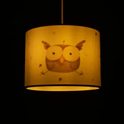 LEDTM® OWL 204-0017 Παιδικό Κρεμαστό Φωτιστικό Φιγούρα Μονόφωτο 1 x E27 IP20 Λευκό Ύφασμα - Μ28 x Π28 x Υ24cm - Image 3