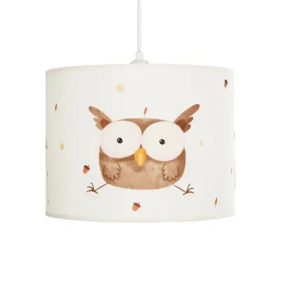 LEDTM® OWL 204-0017 Παιδικό Κρεμαστό Φωτιστικό Φιγούρα Μονόφωτο 1 x E27 IP20 Λευκό Ύφασμα - Μ28 x Π28 x Υ24cm - Image 5