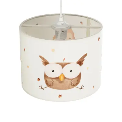LEDTM® OWL 204-0017 Παιδικό Κρεμαστό Φωτιστικό Φιγούρα Μονόφωτο 1 x E27 IP20 Λευκό Ύφασμα - Μ28 x Π28 x Υ24cm - Image 7
