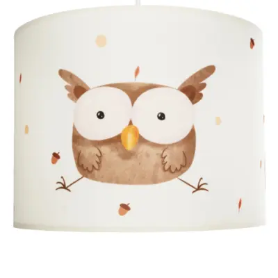LEDTM® OWL 204-0017 Παιδικό Κρεμαστό Φωτιστικό Φιγούρα Μονόφωτο 1 x E27 IP20 Λευκό Ύφασμα - Μ28 x Π28 x Υ24cm - Image 8