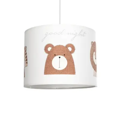 LEDTM® BEAR 204-0018 Παιδικό Κρεμαστό Φωτιστικό Φιγούρα Μονόφωτο 1 x E27 IP20 Πολύχρωμο Ύφασμα - Μ28 x Π28 x Υ24cm
