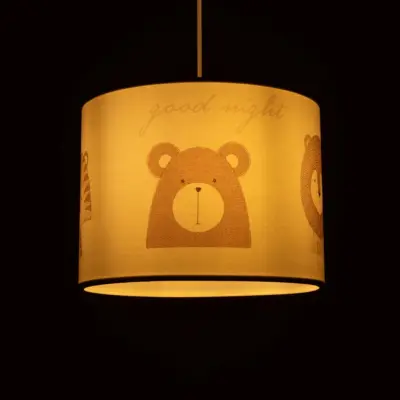 LEDTM® BEAR 204-0018 Παιδικό Κρεμαστό Φωτιστικό Φιγούρα Μονόφωτο 1 x E27 IP20 Πολύχρωμο Ύφασμα - Μ28 x Π28 x Υ24cm - Image 3