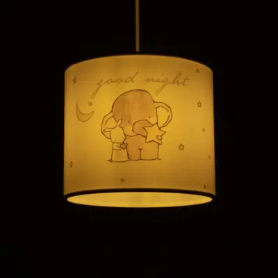 LEDTM® ELEPHANT 204-0020 Παιδικό Κρεμαστό Φωτιστικό Φιγούρα Μονόφωτο 1 x E27 IP20 Λευκό Ύφασμα - Μ24 x Π24 x Υ23cm - Image 3