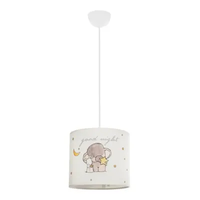 LEDTM® ELEPHANT 204-0020 Παιδικό Κρεμαστό Φωτιστικό Φιγούρα Μονόφωτο 1 x E27 IP20 Λευκό Ύφασμα - Μ24 x Π24 x Υ23cm - Image 4