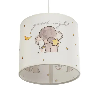 LEDTM® ELEPHANT 204-0020 Παιδικό Κρεμαστό Φωτιστικό Φιγούρα Μονόφωτο 1 x E27 IP20 Λευκό Ύφασμα - Μ24 x Π24 x Υ23cm - Image 6
