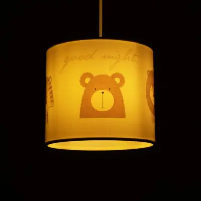LEDTM® BEAR 204-0021 Παιδικό Κρεμαστό Φωτιστικό Φιγούρα Μονόφωτο 1 x E27 IP20 Πολύχρωμο Ύφασμα - Μ24 x Π24 x Υ23cm - Image 3