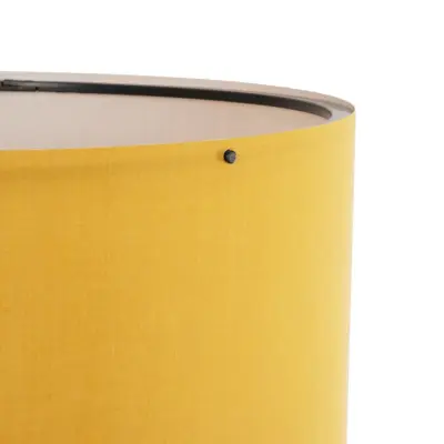 LEDTM® SAGA 204-0033 Μοντέρνο Eπιδαπέδιο Φωτιστικό Μονόφωτο 1 x E27 IP20 Καφέ Ξύλο με Κίτρινο Ύφασμα - Μ38 x Π38 x Υ140cm - Image 5