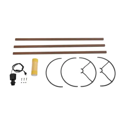 LEDTM® SAGA 204-0033 Μοντέρνο Eπιδαπέδιο Φωτιστικό Μονόφωτο 1 x E27 IP20 Καφέ Ξύλο με Κίτρινο Ύφασμα - Μ38 x Π38 x Υ140cm - Image 8