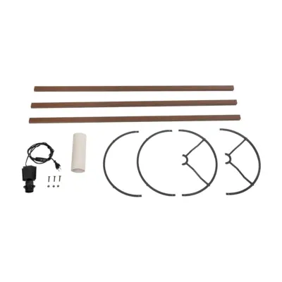 LEDTM® SAGA 204-0035 Μοντέρνο Eπιδαπέδιο Φωτιστικό Μονόφωτο 1 x E27 IP20 Καφέ Ξύλο με Λευκό Ύφασμα - Μ38 x Π38 x Υ140cm - Image 8