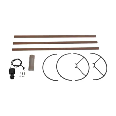 LEDTM® SAGA 204-0036 Μοντέρνο Eπιδαπέδιο Φωτιστικό Μονόφωτο 1 x E27 IP20 Καφέ Ξύλο με Γκρι Ύφασμα - Μ38 x Π38 x Υ140cm - Image 8
