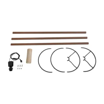 LEDTM® SAGA 204-0040 Μοντέρνο Eπιδαπέδιο Φωτιστικό Μονόφωτο 1 x E27 IP20 Καφέ Ξύλο με Μπεζ Ύφασμα - Μ38 x Π38 x Υ140cm - Image 8