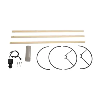 LEDTM® SAGA 204-0048 Μοντέρνο Eπιδαπέδιο Φωτιστικό Μονόφωτο 1 x E27 IP20 Μπεζ Ξύλο με Γκρι Ύφασμα - Μ38 x Π38 x Υ140cm - Image 8