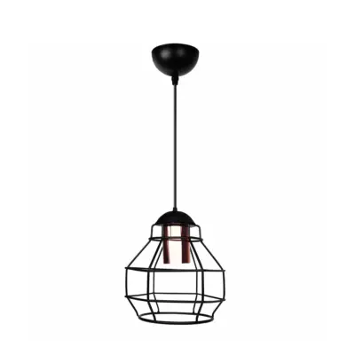 LEDTM® BUR 204-0180 Μοντέρνο Κρεμαστό Φωτιστικό Οροφής Μονόφωτο 1 x E27 AC 220-240V IP20 Μαύρο - Μ17 x Π17 x Υ23cm