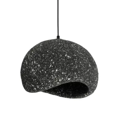 LEDTM® STONE 204-0194 Μοντέρνο Κρεμαστό Φωτιστικό Καμπάνα Μονόφωτο 1 x E27 IP20 Μαύρο Με Λευκό Πολυστερίνη με Ρητίνη - Μ35 x Π31 x Υ26cm