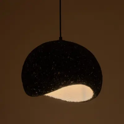 LEDTM® STONE 204-0194 Μοντέρνο Κρεμαστό Φωτιστικό Καμπάνα Μονόφωτο 1 x E27 IP20 Μαύρο Με Λευκό Πολυστερίνη με Ρητίνη - Μ35 x Π31 x Υ26cm - Image 3