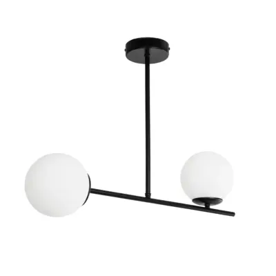 LEDTM® GLOBUS 201-0118 Μοντέρνο Φωτιστικό Οροφής με Ντουί 2 x E27 AC 220-240V IP20 - Μαύρο & Λευκό - Μ65 x Π15 x Υ23cm