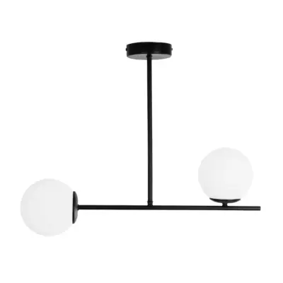 LEDTM® GLOBUS 201-0118 Μοντέρνο Φωτιστικό Οροφής με Ντουί 2 x E27 AC 220-240V IP20 - Μαύρο & Λευκό - Μ65 x Π15 x Υ23cm - Image 4