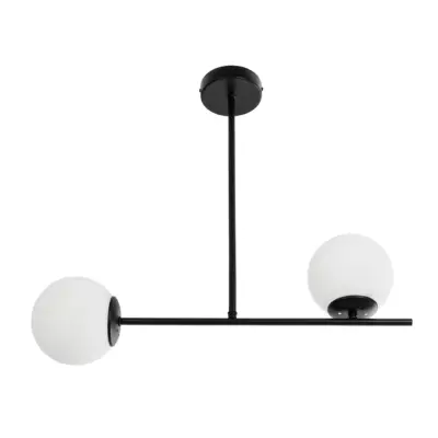 LEDTM® GLOBUS 201-0118 Μοντέρνο Φωτιστικό Οροφής με Ντουί 2 x E27 AC 220-240V IP20 - Μαύρο & Λευκό - Μ65 x Π15 x Υ23cm - Image 5