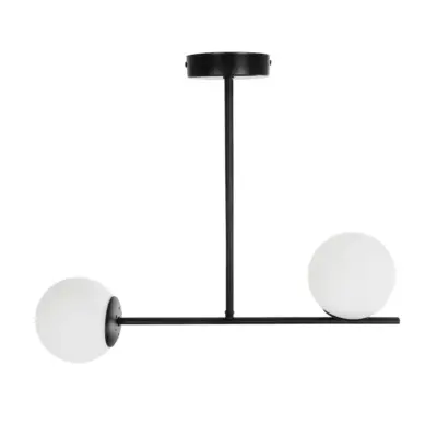 LEDTM® GLOBUS 201-0118 Μοντέρνο Φωτιστικό Οροφής με Ντουί 2 x E27 AC 220-240V IP20 - Μαύρο & Λευκό - Μ65 x Π15 x Υ23cm - Image 6