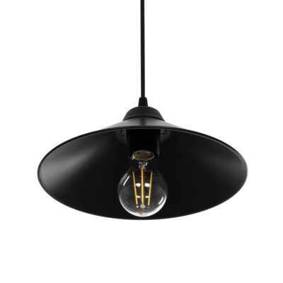 LEDTM® FONTE 203-0080 Μοντέρνο Κρεμαστό Φωτιστικό Καμπάνα Μονόφωτο 1 x E27 IP20 Μαύρο Πλαστικό - Μ25,5 x Π25,5 x Υ10cm - Image 6