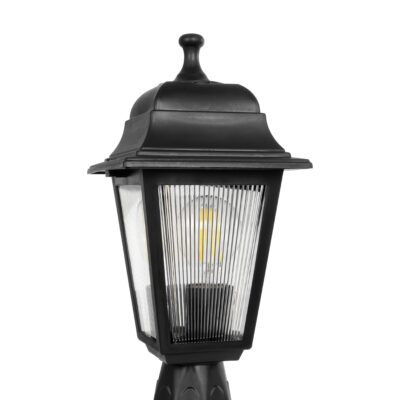 LEDTM® SOLME 203-0210 Vintage Επιδαπέδιο Φωτιστικό Φαναράκι Μονόφωτο 1 x E27 IP44 Μαύρο & Διάφανο Πλαστικό - Μ22 x Π22 x Υ40cm - Image 7