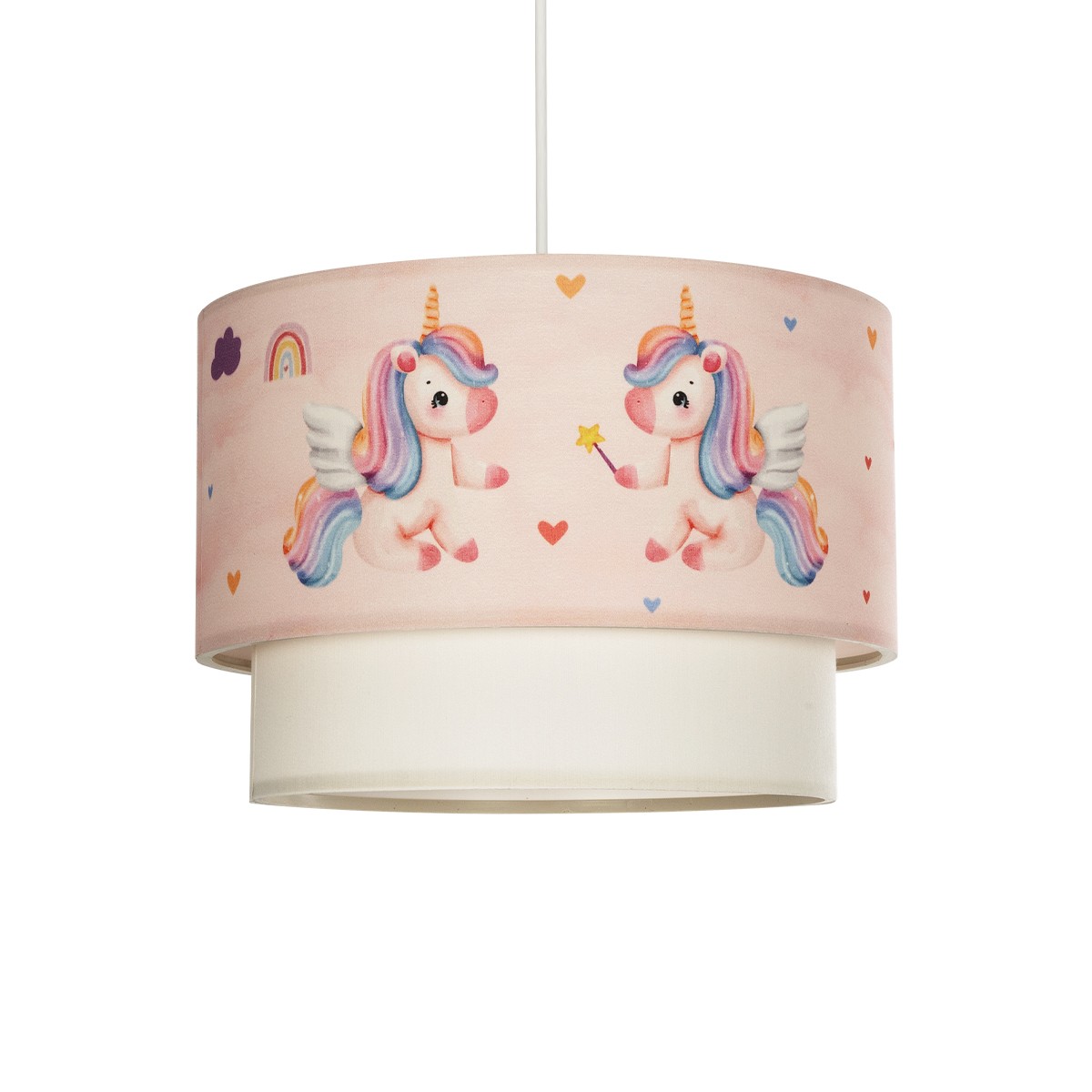 LEDTM® PONY 204-0016 Παιδικό Κρεμαστό Φωτιστικό Οροφής με Ντουί 1 x E27 AC 220-240V IP20 - Ροζ - Μ30 x Π30 x Υ24cm - Image 2