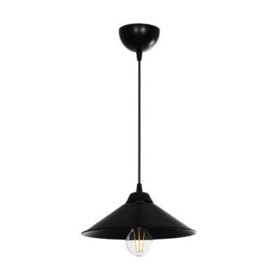 LEDTM® FONTE 203-0080 Μοντέρνο Κρεμαστό Φωτιστικό Καμπάνα Μονόφωτο 1 x E27 IP20 Μαύρο Πλαστικό - Μ25,5 x Π25,5 x Υ10cm - Image 4