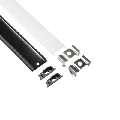 LEDTM® ALP-LINEAR CURBARIO 70804-1M Επιφανειακό Εύκαμπτο Προφίλ Αλουμινίου με Λευκό Γαλακτερό Πατητό Κάλυμμα για Ταινίες LED IP20 - Μαύρο & Λευκό - Μ100 x Π1.8 x Υ0.5cm - Image 3