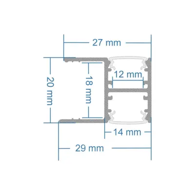 LEDTM® ALP-R-SHELF DODA 70814-1M Χωνευτό Προφίλ Αλουμινίου Ειδικό για Φωτισμό Ραφιού 18mm με Λευκό Γαλακτερό Πατητό Κάλυμμα για Ταινίες LED IP20 - Ασημί & Λευκό - Μ100 x Π1.5 x Υ2cm - Image 7