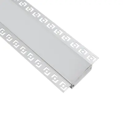 LEDTM® ALP-PLASTERIN GYPSO 70862-1M Χωνευτό Προφίλ Αλουμινίου Ειδικό για Γυψοσανίδα με Λευκό Γαλακτερό Πατητό Κάλυμμα για Ταινίες LED IP20 - Ασημί & Λευκό - Μ100 x Π8.8 x Υ2cm - Image 4