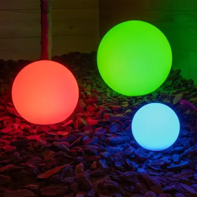 LEDTM® AQUAGLOW 71473 Μοντέρνο Φωτιστικό Κήπου Μπάλα με IR Ασύρματο Χειριστήριο LED 3W 240lm 360° DC 5V με USB-C με Επαναφορτιζόμενη Μπαταρία Li-ion 3.7V 2x18650 1400mAh Αδιάβροχο IP54 Πολύχρωμο RGBW Dimmable - Sanan SMD Chip - Γαλακτερό Λευκό - Μ15 x Π15 x Υ14cm - 2 Χρόνια Εγγύηση - Image 6