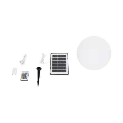 LEDTM® AQUAGLOW 71474 Μοντέρνο Φωτιστικό Κήπου Μπάλα με IR Ασύρματο Χειριστήριο LED 3W 240lm 360° DC 5V με USB-C με Ενσωματωμένο Φωτοβολταϊκό Panel 6V 1W & Επαναφορτιζόμενη Μπαταρία Li-ion 3.7V 2x18650 1400mAh Αδιάβροχο IP54 Πολύχρωμο RGBW Dimmable - Sanan SMD Chip - Γαλακτερό Λευκό - Μ25 x Π25 x Υ24cm - 2 Χρόνια Εγγύηση - Image 9