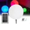 LEDTM® AQUAGLOW 71475 Μοντέρνο Φωτιστικό Κήπου Μπάλα με IR Ασύρματο Χειριστήριο LED 5W 400lm 360° DC 5V με USB-C με Ενσωματωμένο Φωτοβολταϊκό Panel 6V 1.5W & Επαναφορτιζόμενη Μπαταρία Li-ion 3.7V 3x18650 1800mAh Αδιάβροχο IP54 Πολύχρωμο RGBW Dimmable - Sanan SMD Chip - Γαλακτερό Λευκό - Μ35 x Π35 x Υ34cm - 2 Χρόνια Εγγύηση